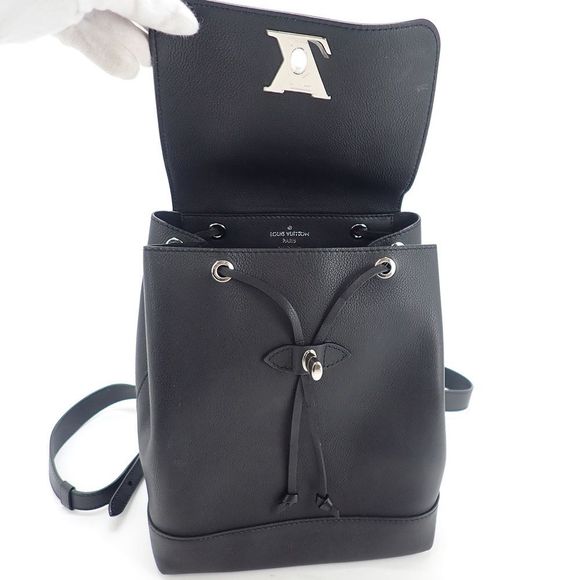 Louis Vuitton Lock Me Backpack Calfskin Noir Black Shoulder Bag - Picture 7 of 10